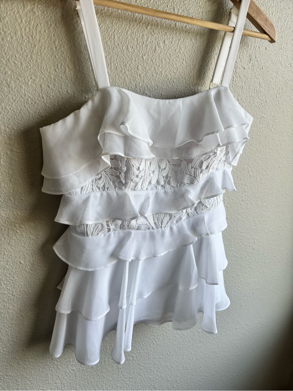 White Ruffle Tiered Top - Picture 3 of 7
